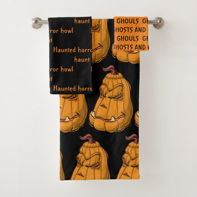 Ensemble de serviettes de bain Halloween (En situation)