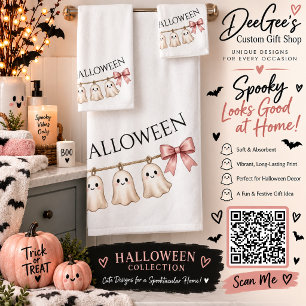Ensemble de serviettes de bain Halloween avec nœud