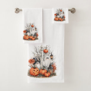 Ensemble de serviettes de bain Halloween Citrouill