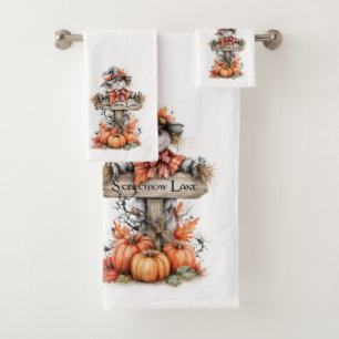 Ensemble de serviettes de bain Halloween Scarecrow