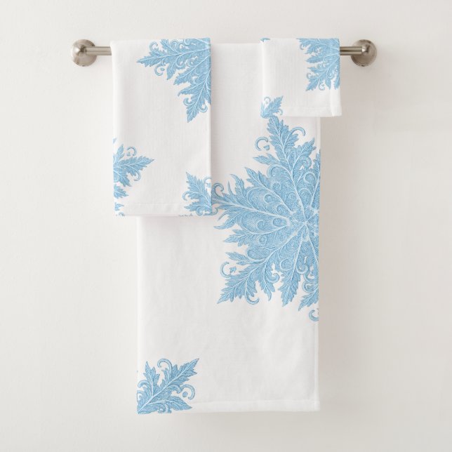 Ensemble de serviettes de bain hivernales (En situation)