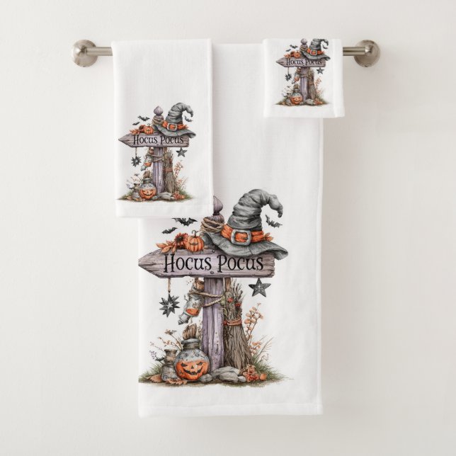 Ensemble de serviettes de bain Hocus Pocus Spooky  (En situation)