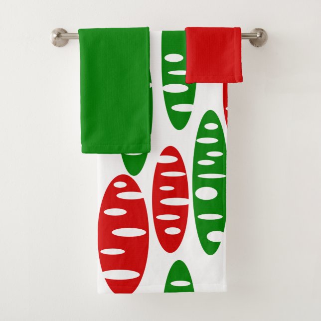 Ensemble de serviettes de bain Holey Ovals de Noël (En situation)