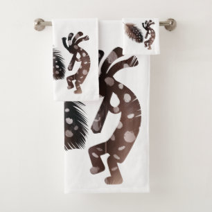 Ensemble de serviettes de bain Kokopelli à plumes
