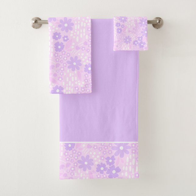 Ensemble de serviettes de bain Lavender Botanical  (En situation)