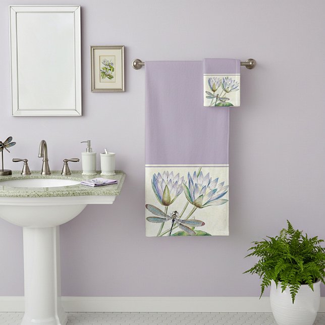 Ensemble de serviettes de bain lotus et libellule (Créateur téléchargé)