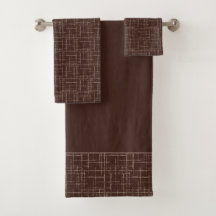 Ensemble de serviettes de bain marron texturé