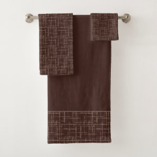 Ensemble de serviettes de bain marron texturé