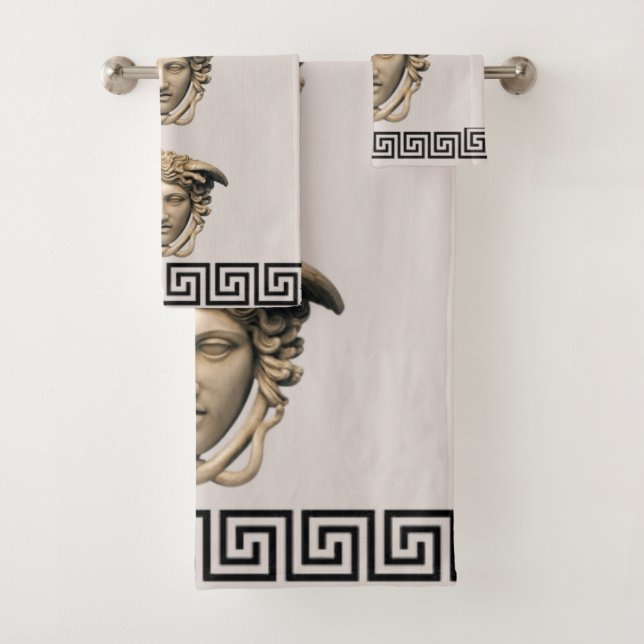 Ensemble de serviettes de bain Medusa Stone Beige  (En situation)