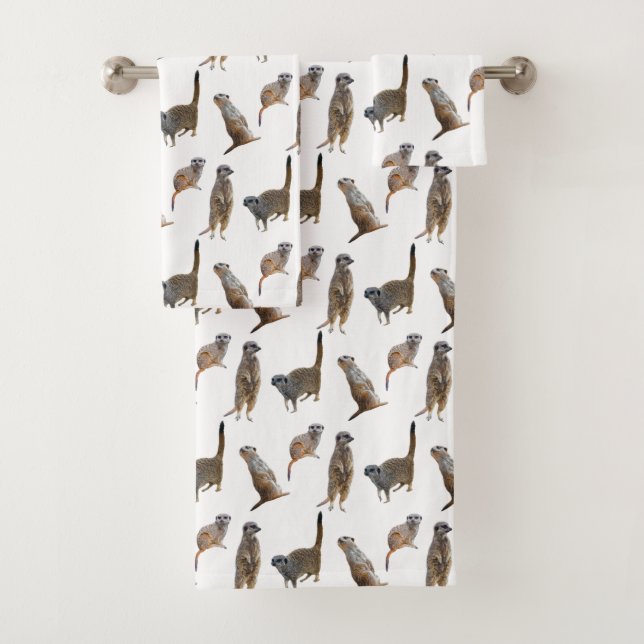 Ensemble de serviettes de bain Meerkat Frenzy (En situation)