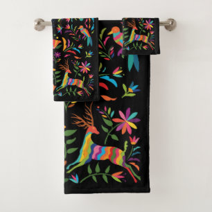 Ensemble de serviettes de bain mexicaines en Otomi