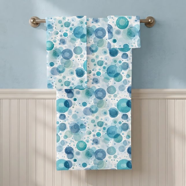 Ensemble de serviettes de bain modernes bleues (Créateur téléchargé)