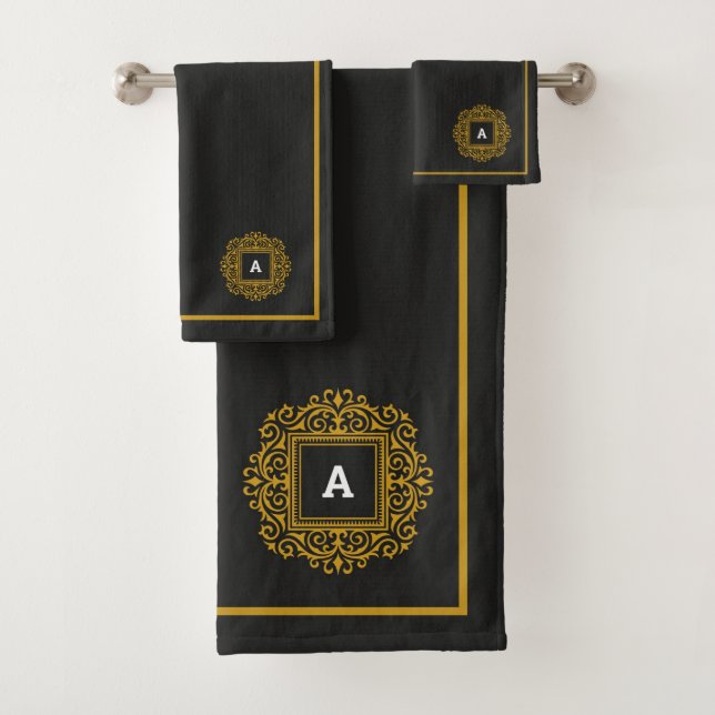 Ensemble de serviettes de bain Monogram (En situation)