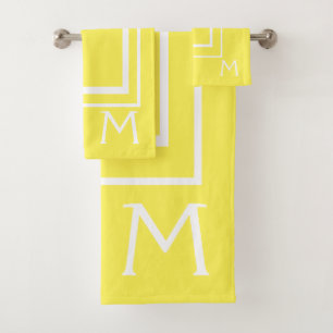 Ensemble de serviettes de bain Monogram jaune et b