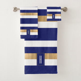 Ensemble de serviettes de bain Monogrammé bleu ray