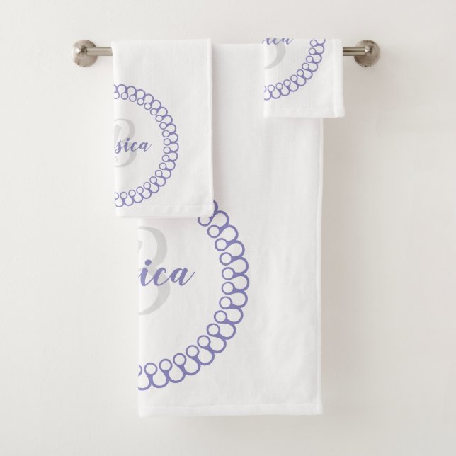 Ensemble de serviettes de bain Monogramme en cercl (En situation)