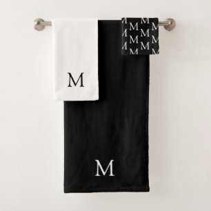Ensemble de serviettes de bain Monogramme noir et