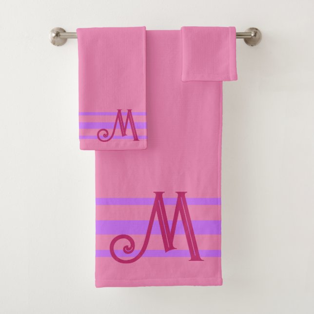 Ensemble de serviettes de bain Monogramme Personna (En situation)