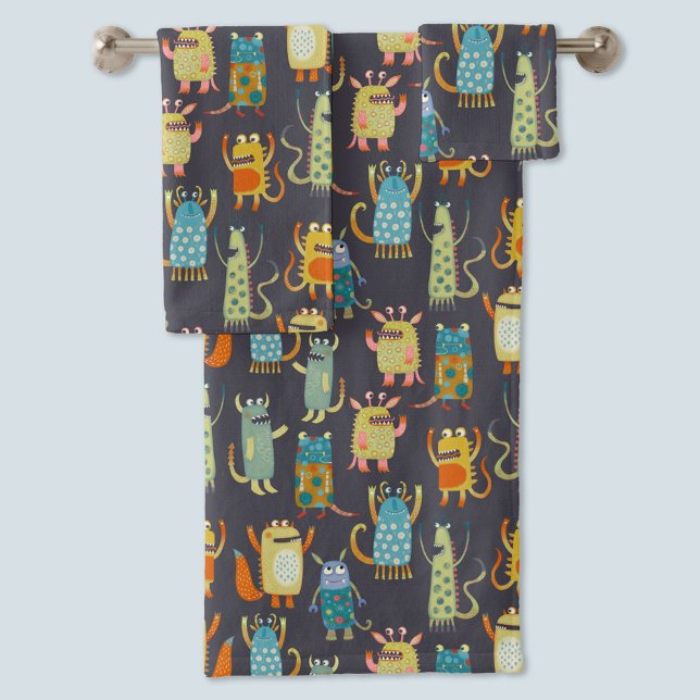 Ensemble de serviettes de bain Monsters amusants (Fun monsters towel setr)