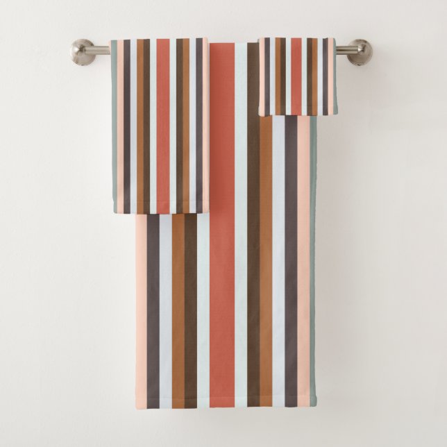 Ensemble de serviettes de bain Motif à rayures mul (En situation)