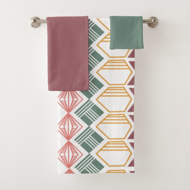 Ensemble de serviettes de bain Motif Boho (En situation)