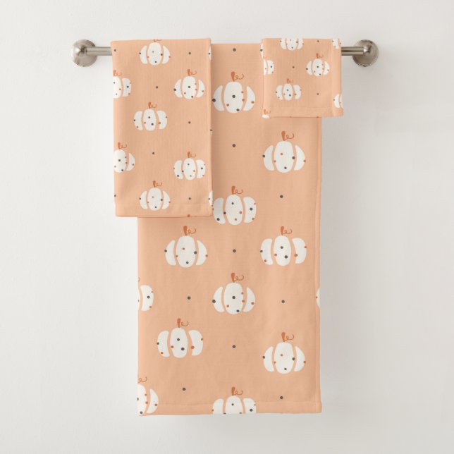 Ensemble de serviettes de bain Motif Citrouille Ab (En situation)