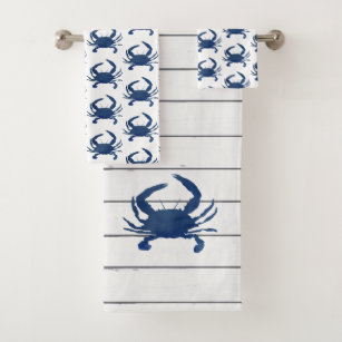 Ensemble de serviettes de bain Motif de crabe bleu