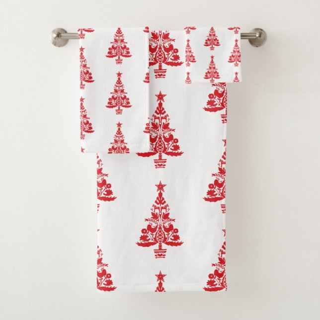 Ensemble de serviettes de bain Motif en Arbre de N (En situation)