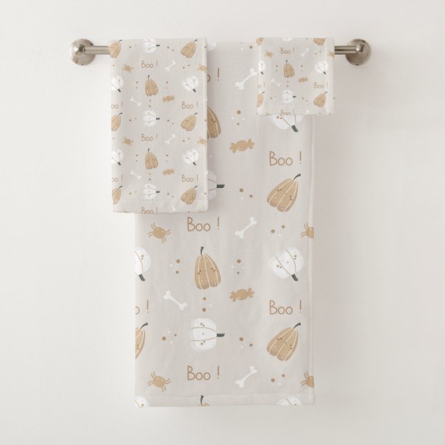 Ensemble de serviettes de bain Motif Halloween dou (En situation)