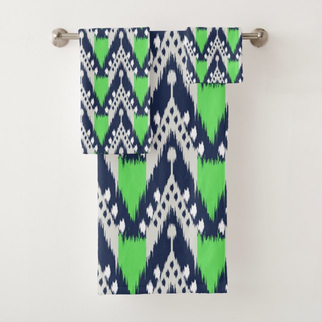 Ensemble de serviettes de bain Motif Ikat (En situation)