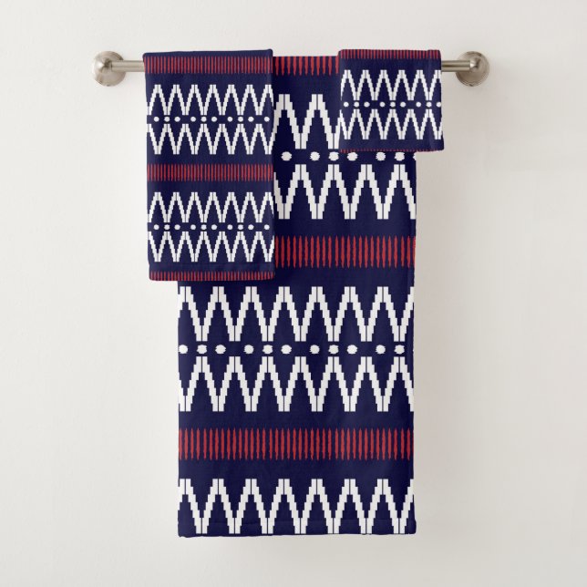 Ensemble de serviettes de bain Motif Ikat (En situation)