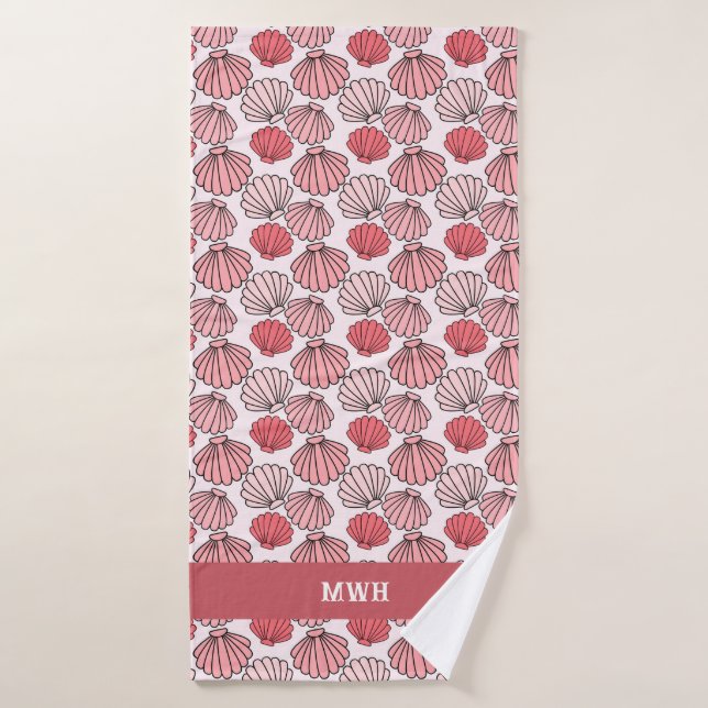 Ensemble de serviettes de bain Motif rose Seashell (Serviette de bain)
