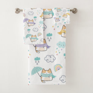 Ensemble de serviettes de bain Motif Sweet Rainy D