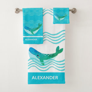 Ensemble de serviettes de bain Nautical Turquoise 