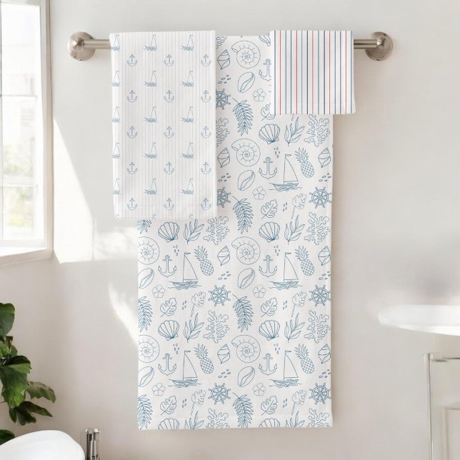 Ensemble de serviettes de bain nautiques à l'ancre (Créateur téléchargé)