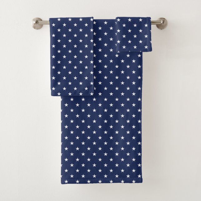 Ensemble de serviettes de bain Navy Stars (En situation)