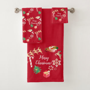 Ensemble de serviettes de bain Noël Reindeer d
