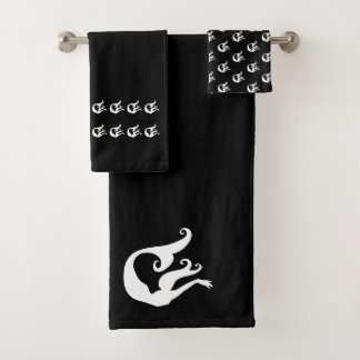Ensemble de serviettes de bain noir et blanc pour