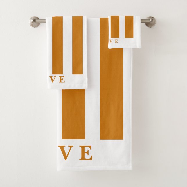 Ensemble de serviettes de bain - Orange&White (En situation)
