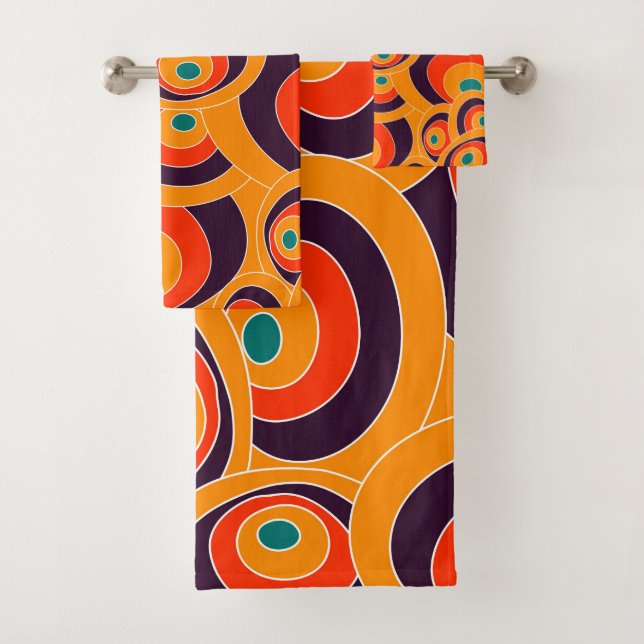Ensemble de serviettes de bain Ovales couleur Abst (En situation)