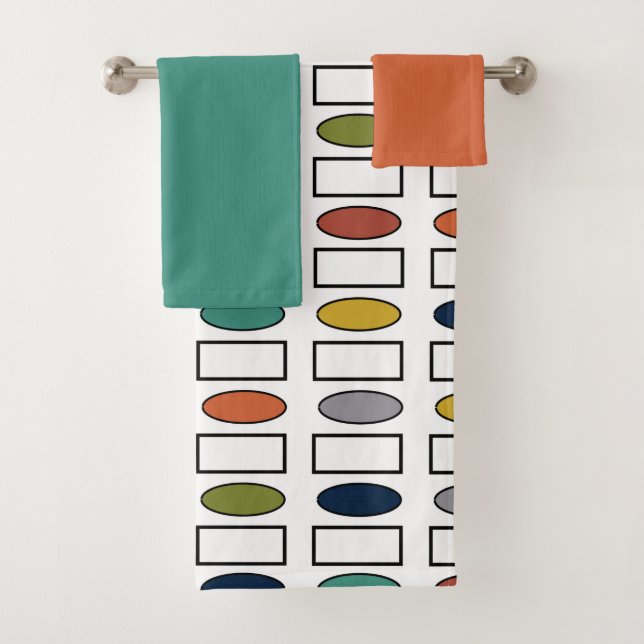 Ensemble de serviettes de bain Ovales et Rectangle (En situation)