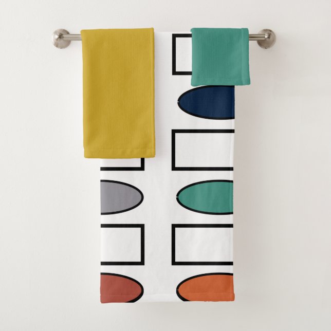 Ensemble de serviettes de bain Ovales et Rectangle (En situation)