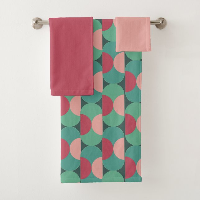 Ensemble de serviettes de bain Ovales rétros et se (En situation)