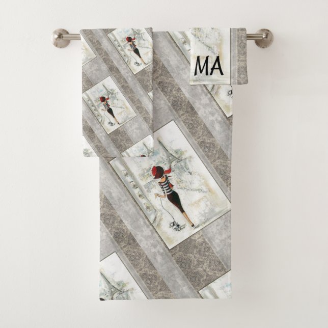 Ensemble de serviettes de bain Paris France (En situation)