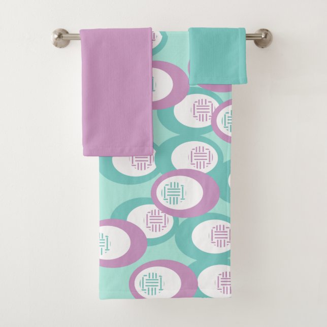 Ensemble de serviettes de bain Pastel Ovals (En situation)