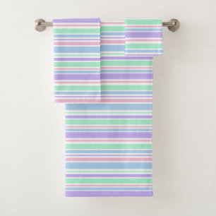 Ensemble De Serviettes De Bain Pastel Stripes