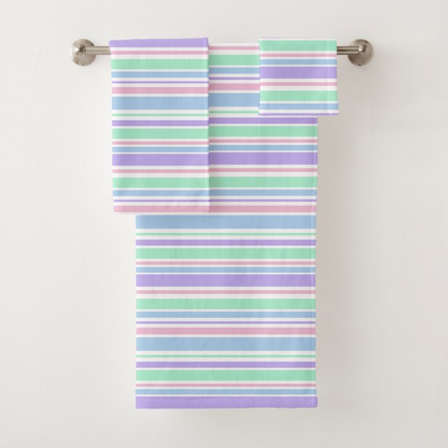 Ensemble De Serviettes De Bain Pastel Stripes (En situation)
