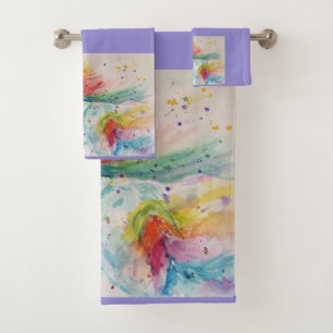 Ensemble de serviettes de bain Peinture aquarelle