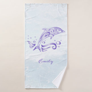 Ensemble de serviettes de bain personnalisé violet