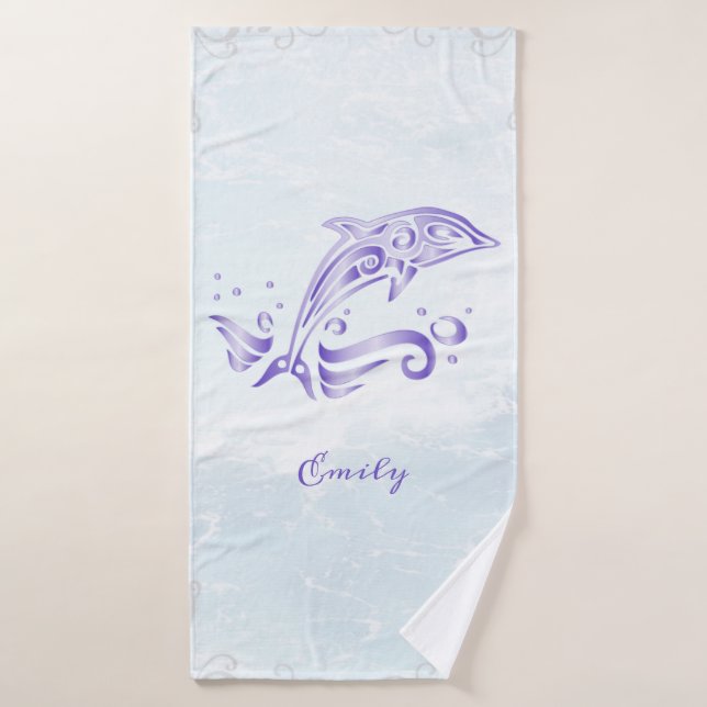 Ensemble de serviettes de bain personnalisé violet (Serviette de bain)